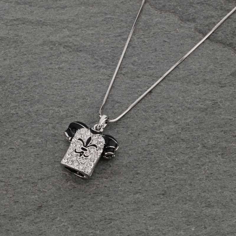 Football Uniform with Fleur De Lis Logo Pendant Necklace