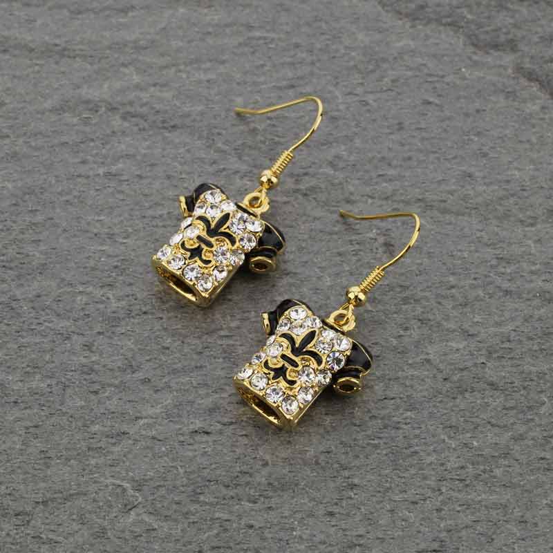 Fleur De Lis "Football Uniform" Rhinestone Earrings