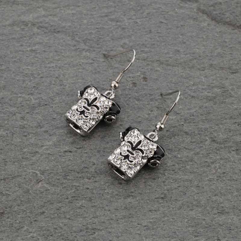 Fleur De Lis "Football Uniform" Rhinestone Earrings