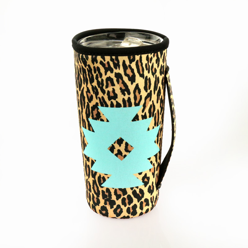 Navajo Style Leopard Tumbler Drink Sleeve/Cooler