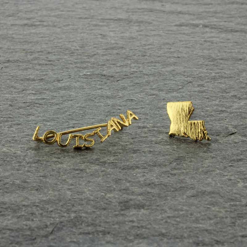 LOUISIANA State Map Ear Crawler Earrings