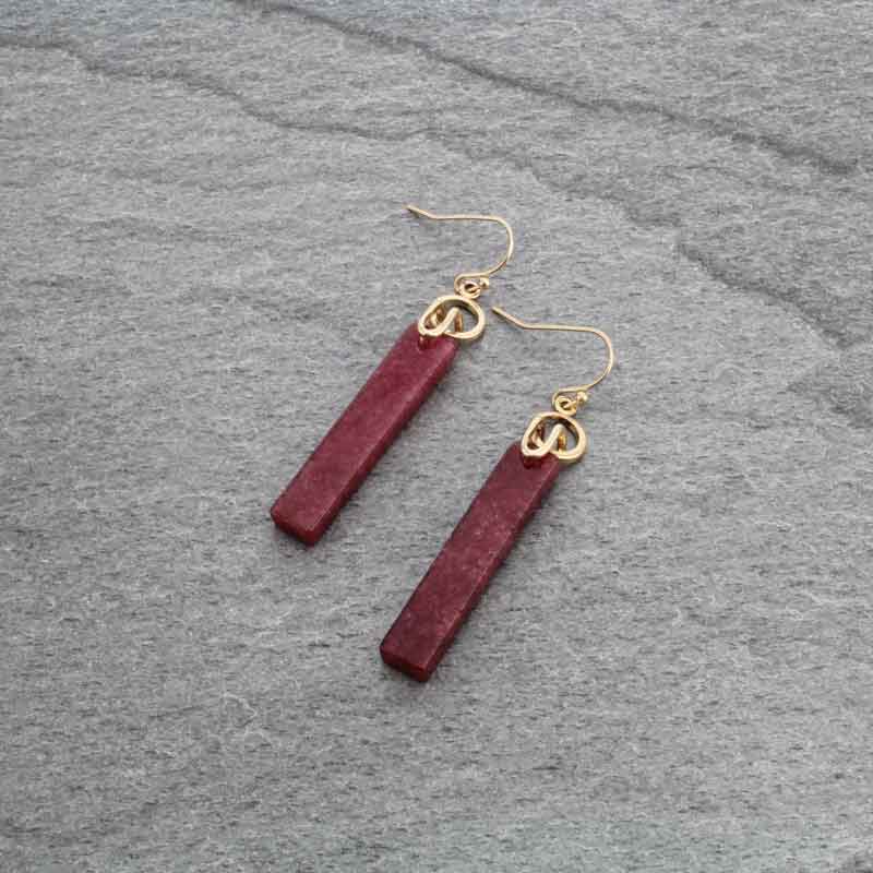 1.5" Bar Stone Fish Hook Earrings