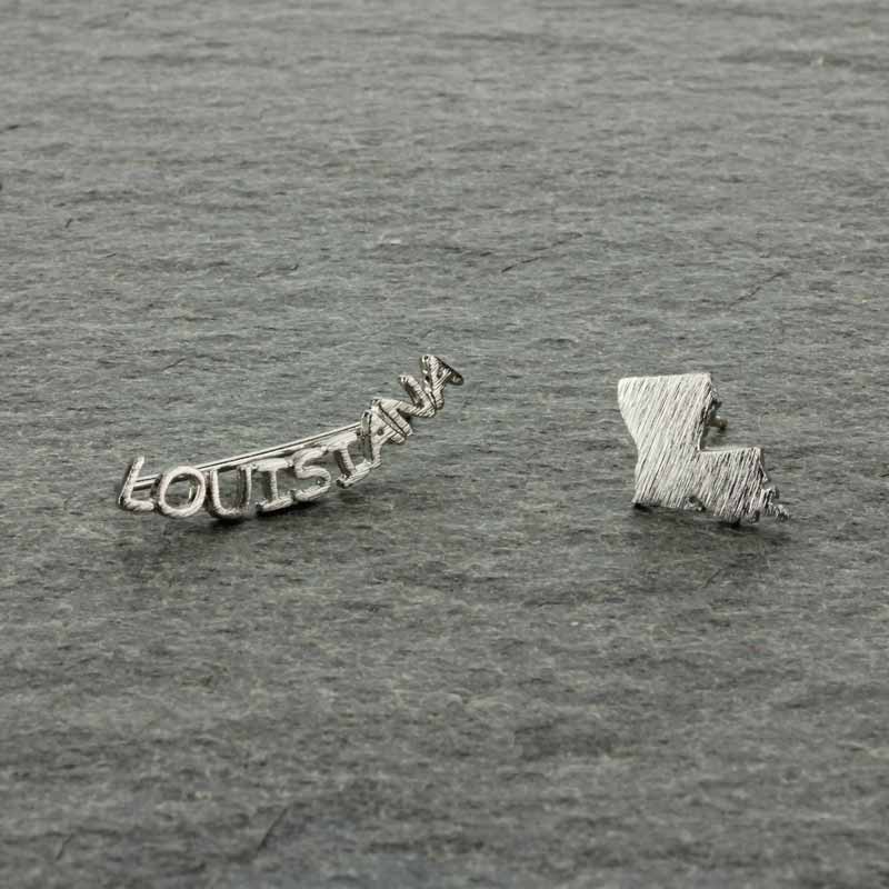 LOUISIANA State Map Ear Crawler Earrings