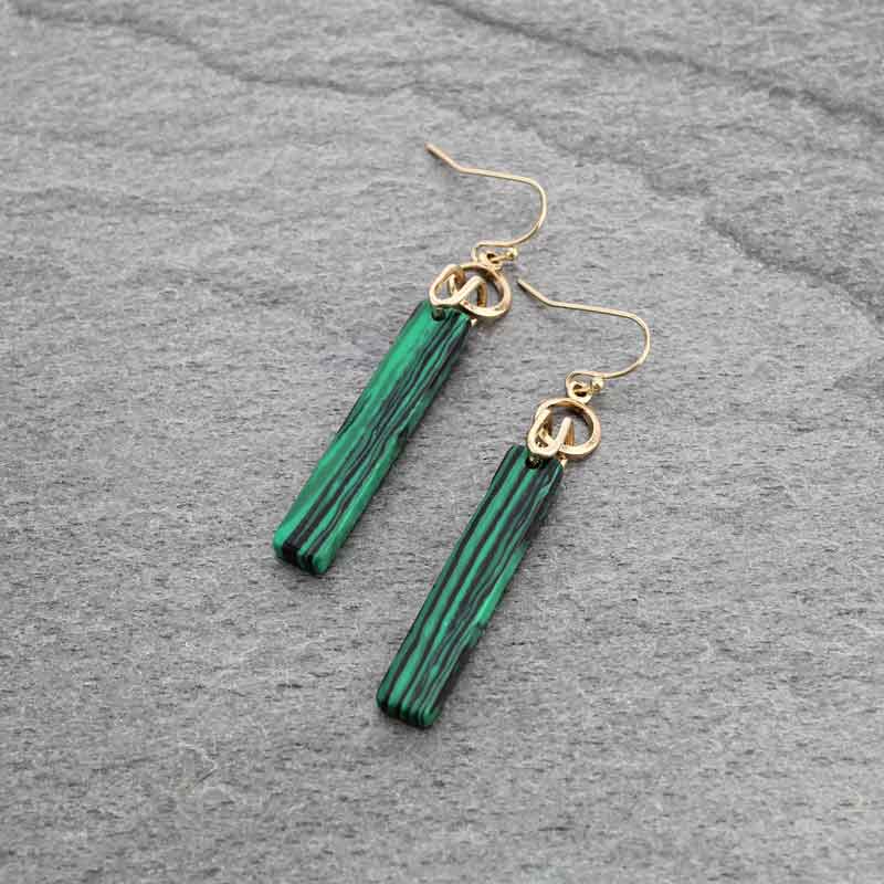1.5" Bar Stone Fish Hook Earrings
