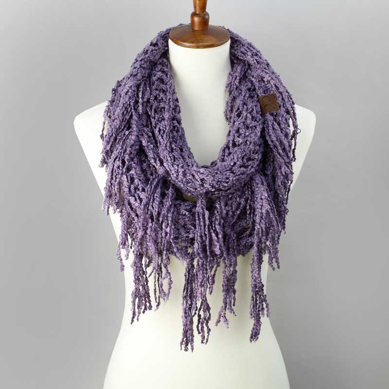C.C Women's Chenille Infinity Scarf w/ Tassel