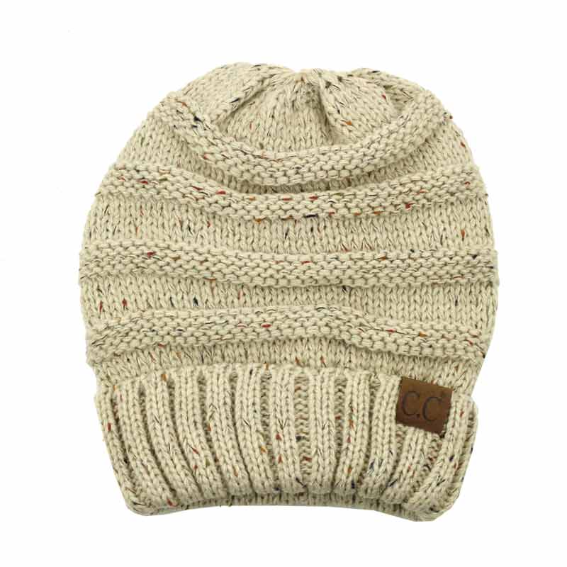 C.C Oversized Cable Knit Confetti Hat