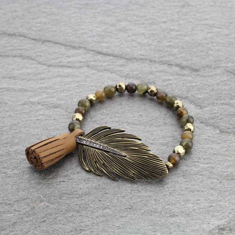 JJ Leaf Stretch Bracelet
