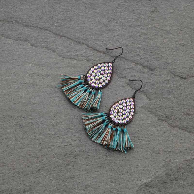 Tear Drop with Tassel Fish Hook Earrings