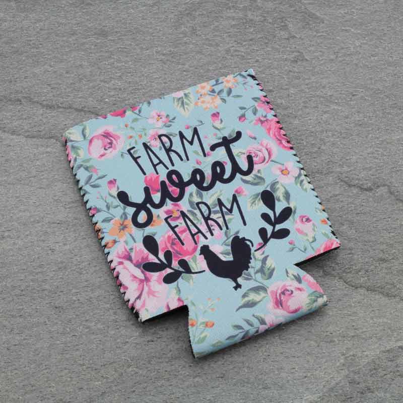 Blue "Farm Sweet Farm" Drink Sleeve/Cooler