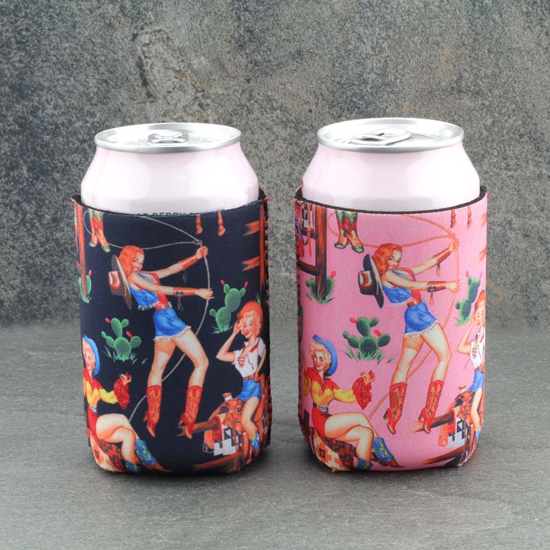 Classic Pink Western Portrait Drink Sleeve/Cooler - Image 2