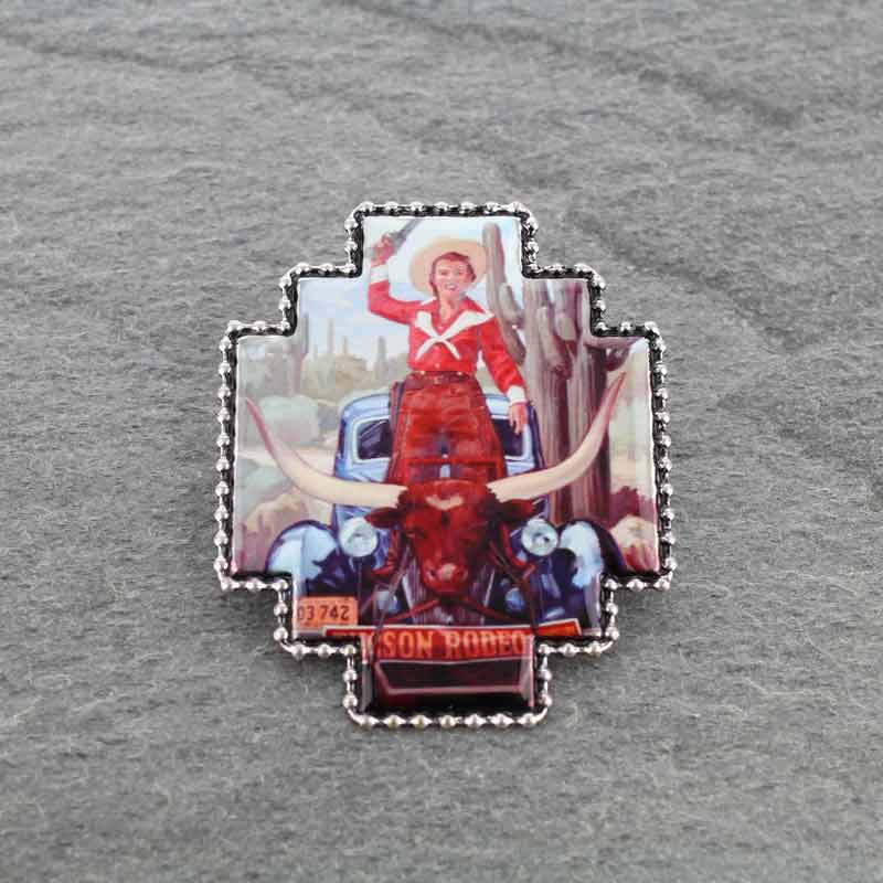 Western Portrait Print Phone Grip Adhesive Charm