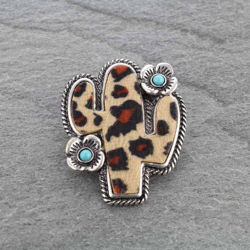 Western Leopard Cactus Phone Grip Adhesive Charm