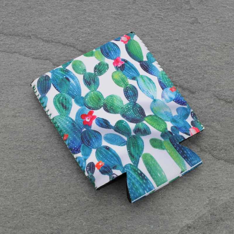 Blue & Green Cactus Drink Sleeve/Cooler