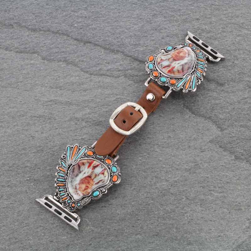 Western Indian Chief Apple Watch Leather Band