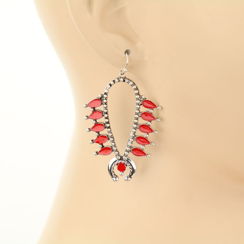 Squash Blossom Casting Fish Hook Earrings - Image 2