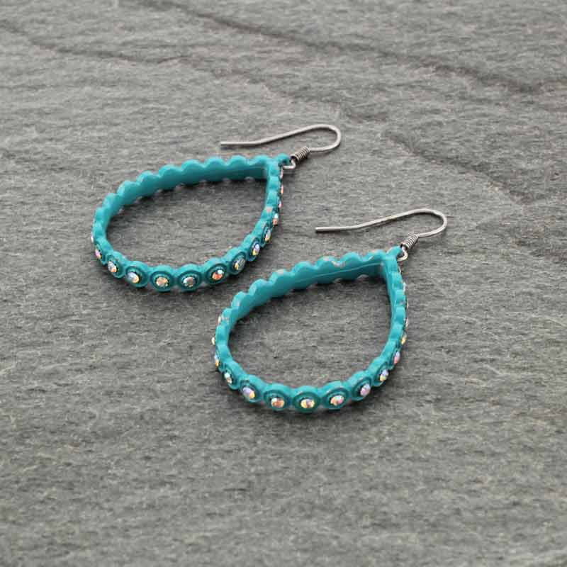 Teardrop Hoop Fish Hook Earrings