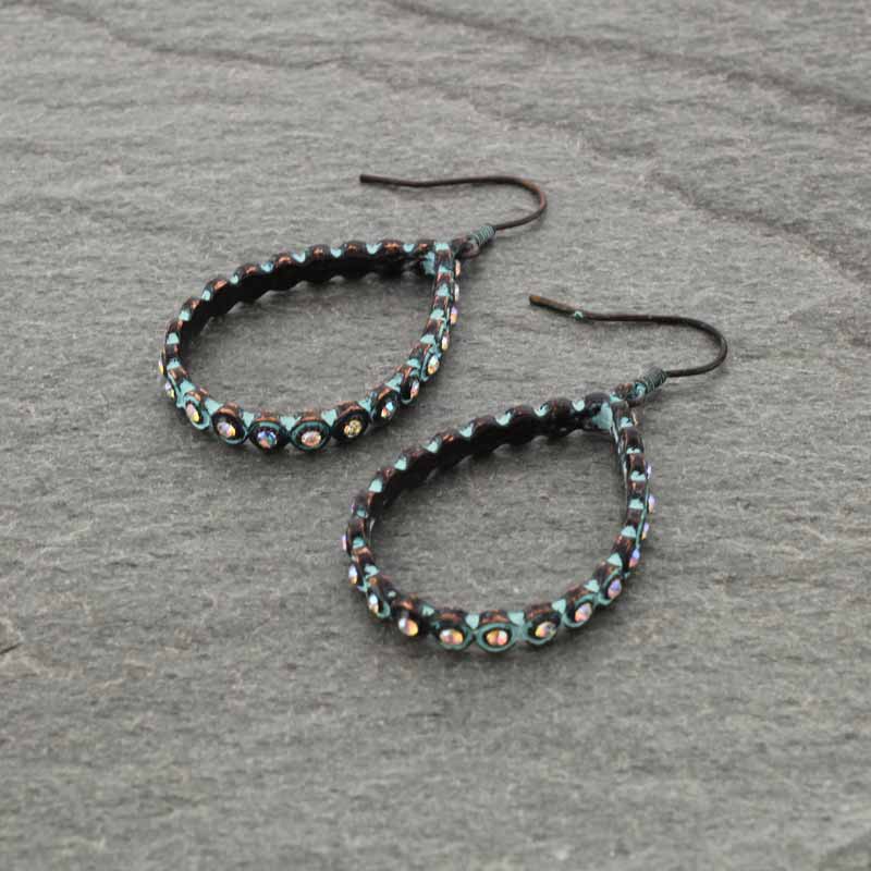 Teardrop Hoop Fish Hook Earrings