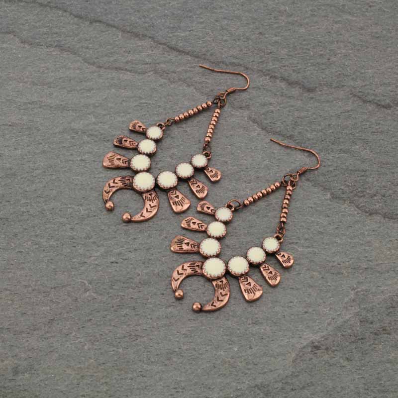Squash Blossom Fish Hook Earrings