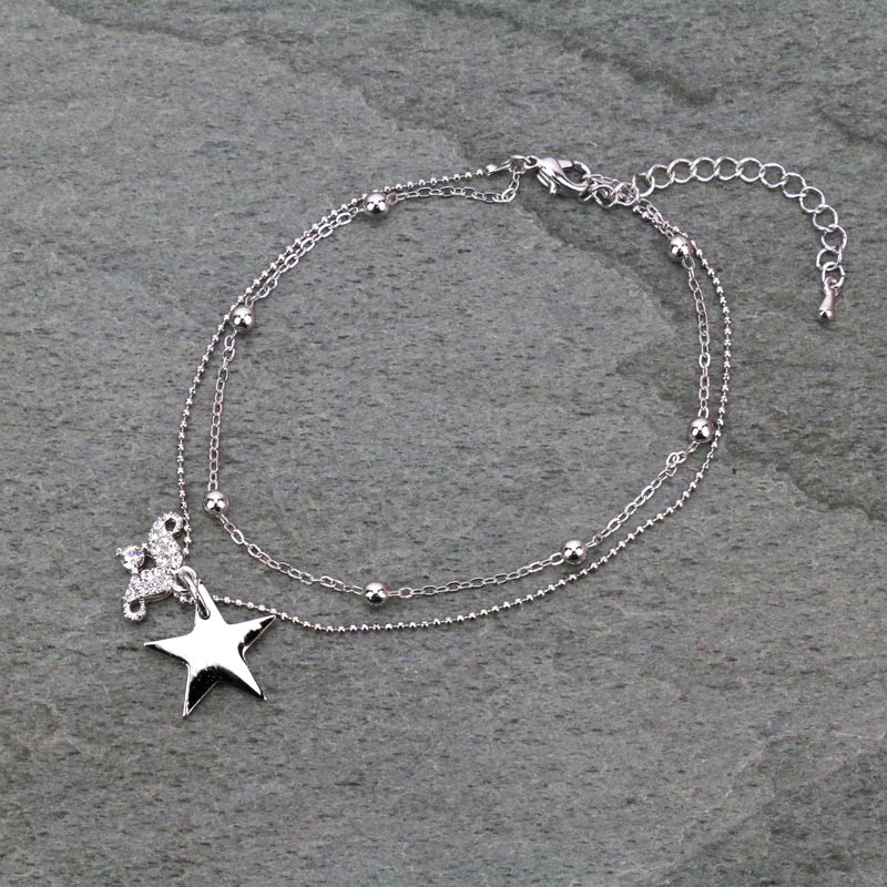 Small Mustache with Star Anklet