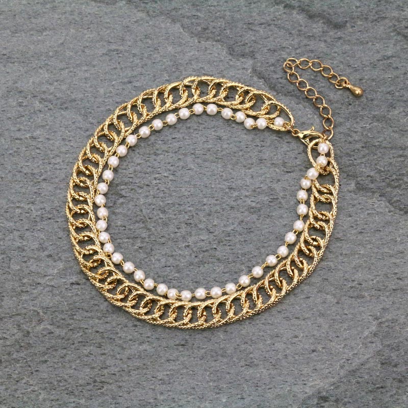 Fashion Chain w/ Pearl Anklet
