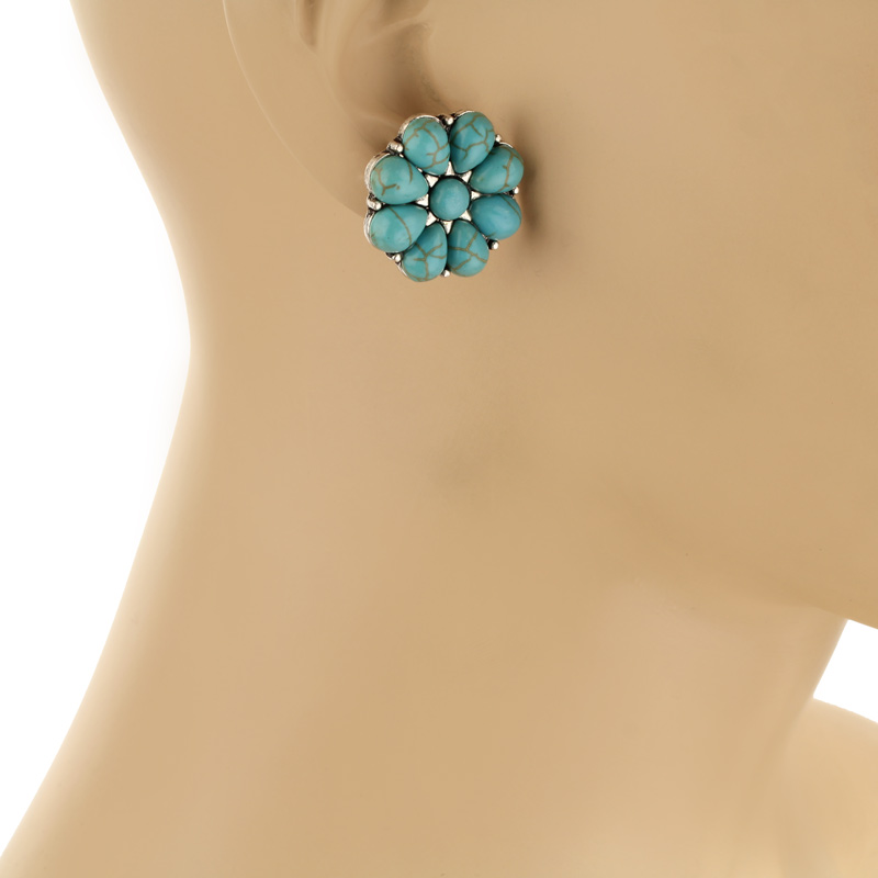 3 Pair Western Turquoise Earring Set - Image 5