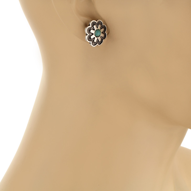3 Pair Western Turquoise Earring Set - Image 5