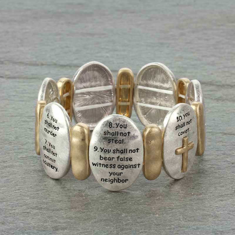 Metal Religious Elastic Stretch Bracelet - Image 3