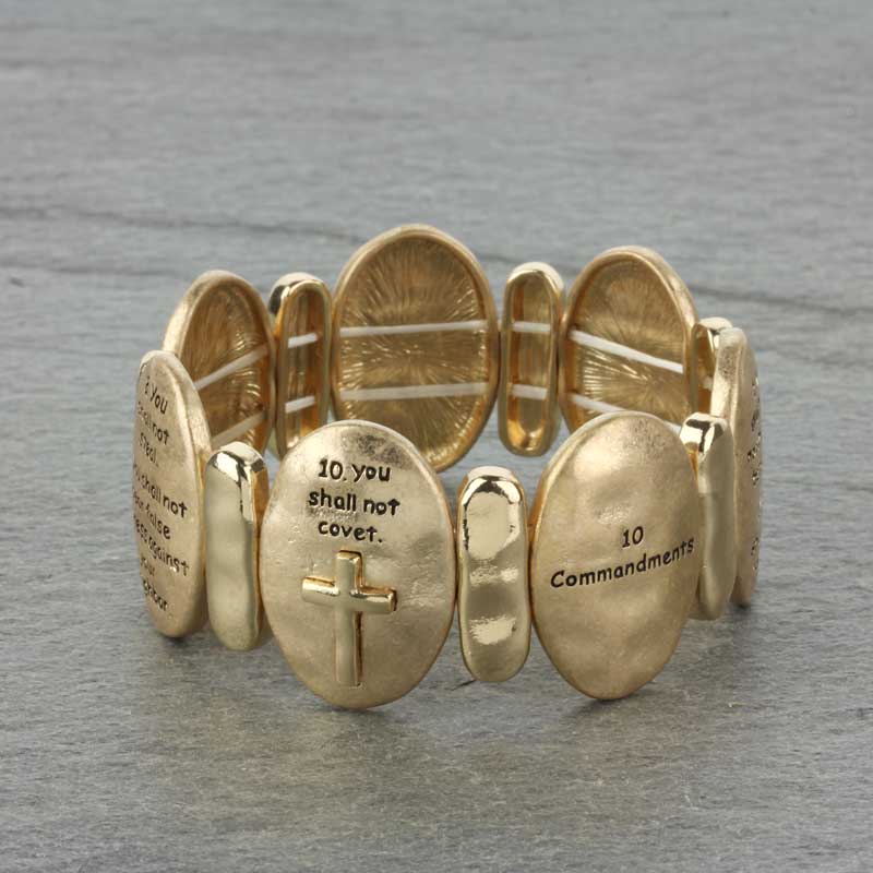 Metal Religious Elastic Stretch Bracelet