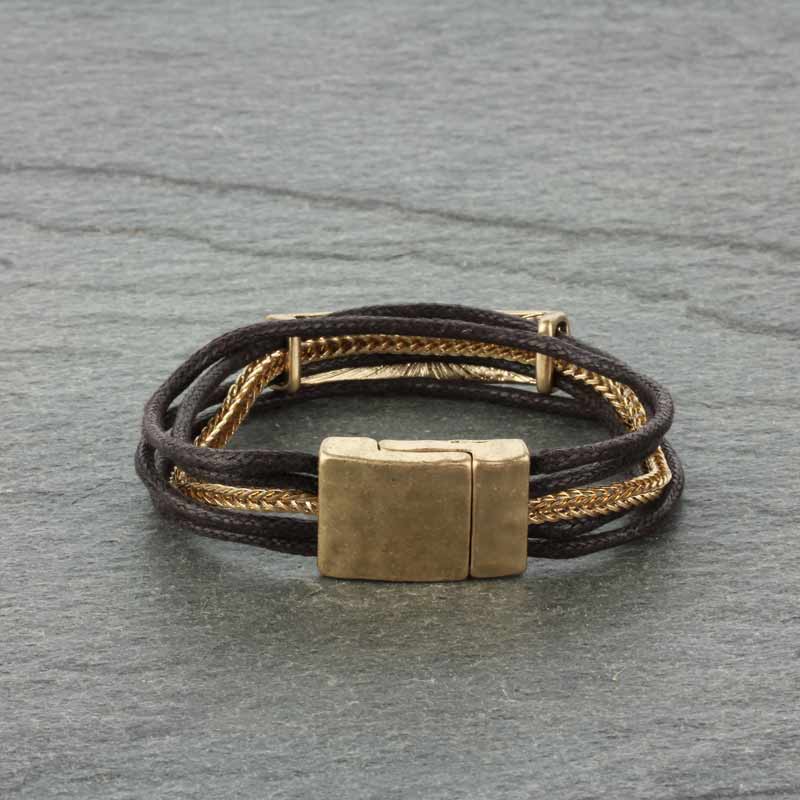 Metal Wax Cord Inspirational Magnetic Finish Bracelet - Image 2