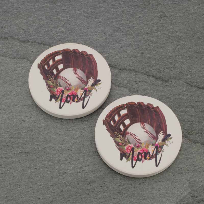Baseball Mom Absorbent Ceramic Car Coasters