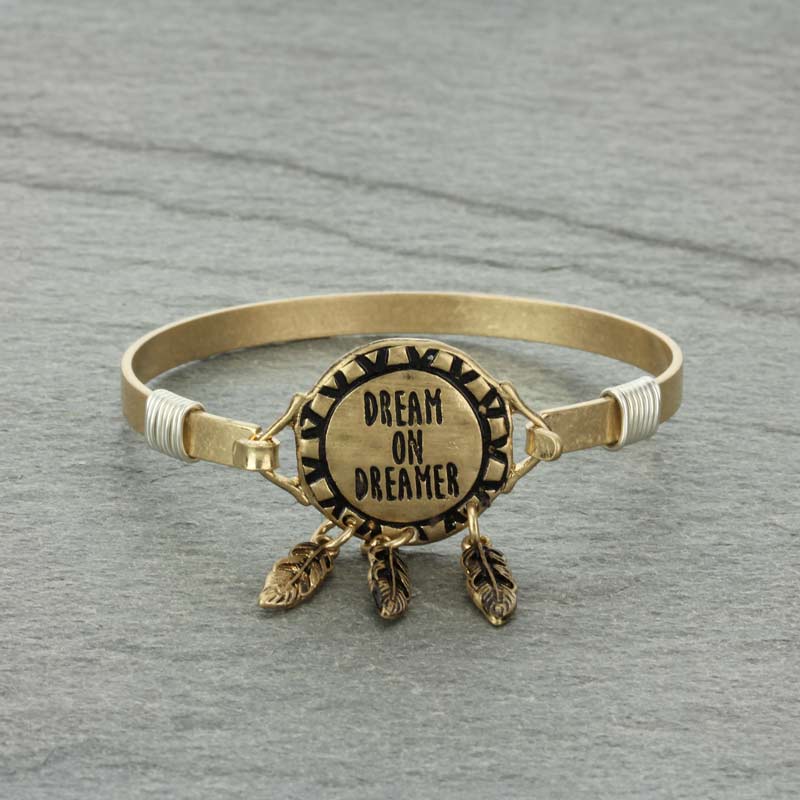 "DREAM ON DREAMER" Wire Bracelet