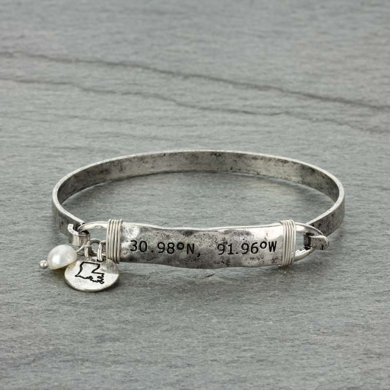 "LA" LATITUDE and LONGITUDE Wire Bracelet