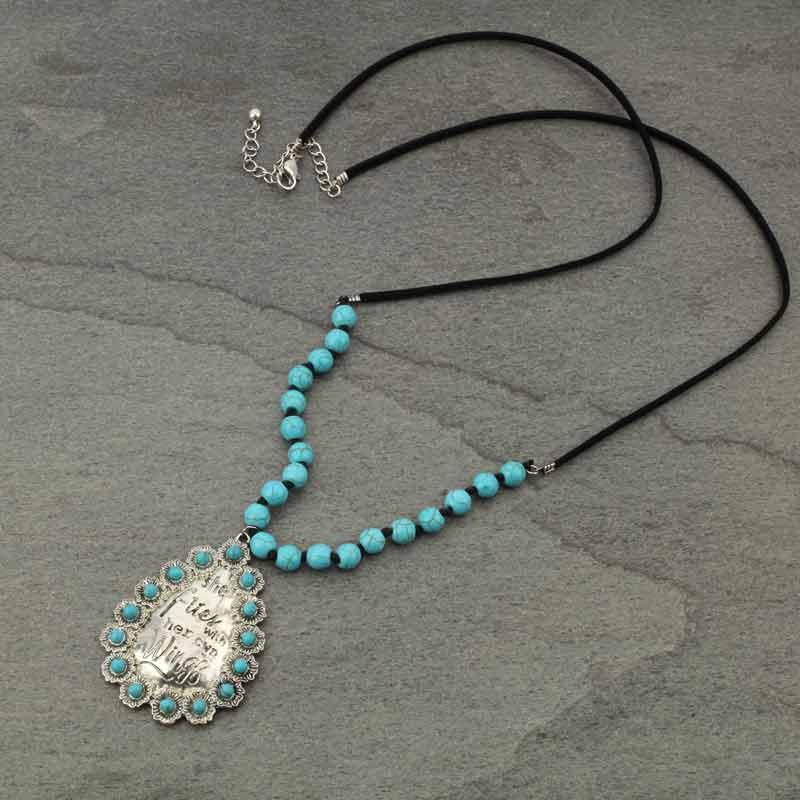Teardrop Flower Framed Inspiration Necklace
