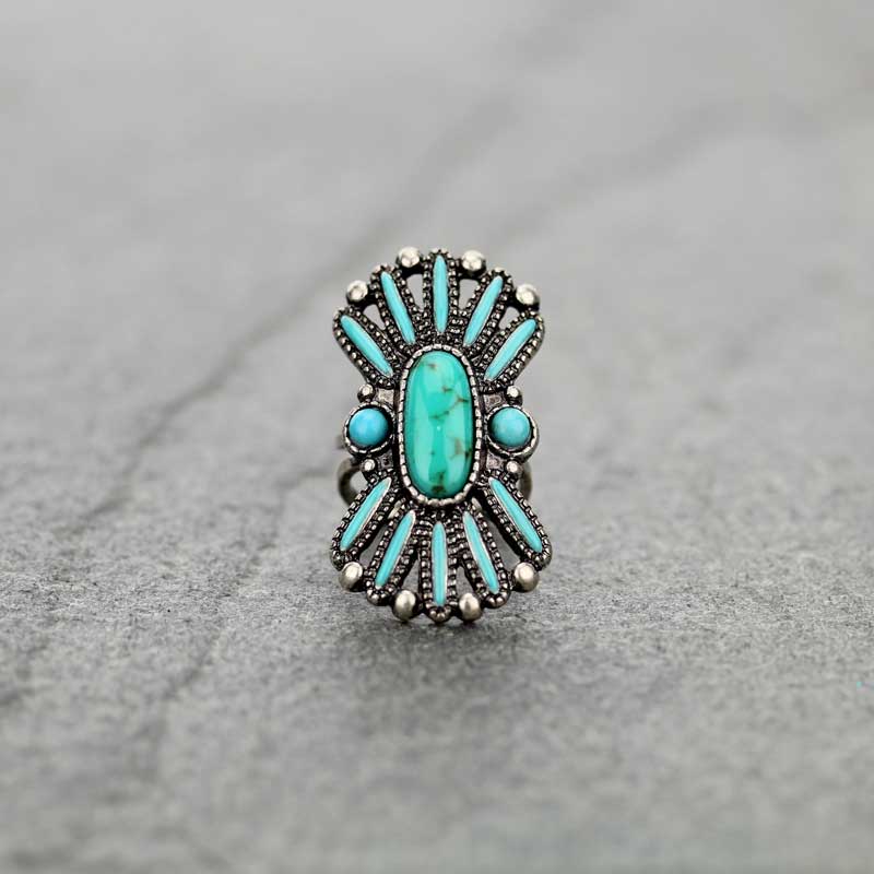 Western Design Stone Cuff Ring