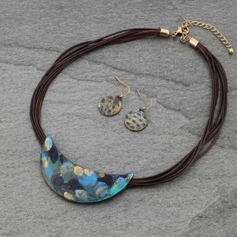Multi Cord Leather Necklace Set