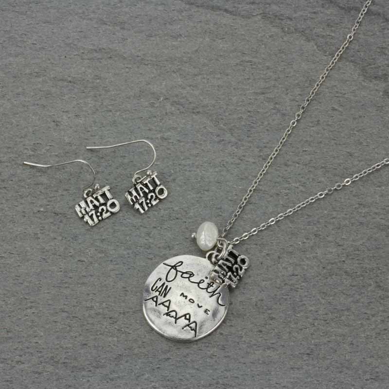"FAITH CAN MOVE" Necklace Set