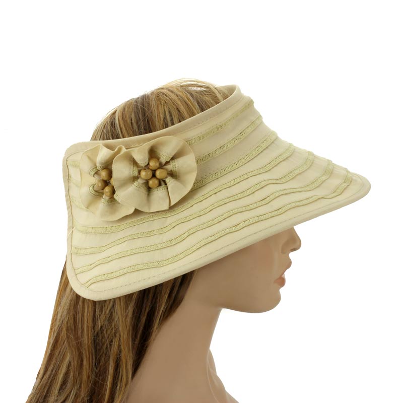 CC Roll Up Visor With 2 Flowers