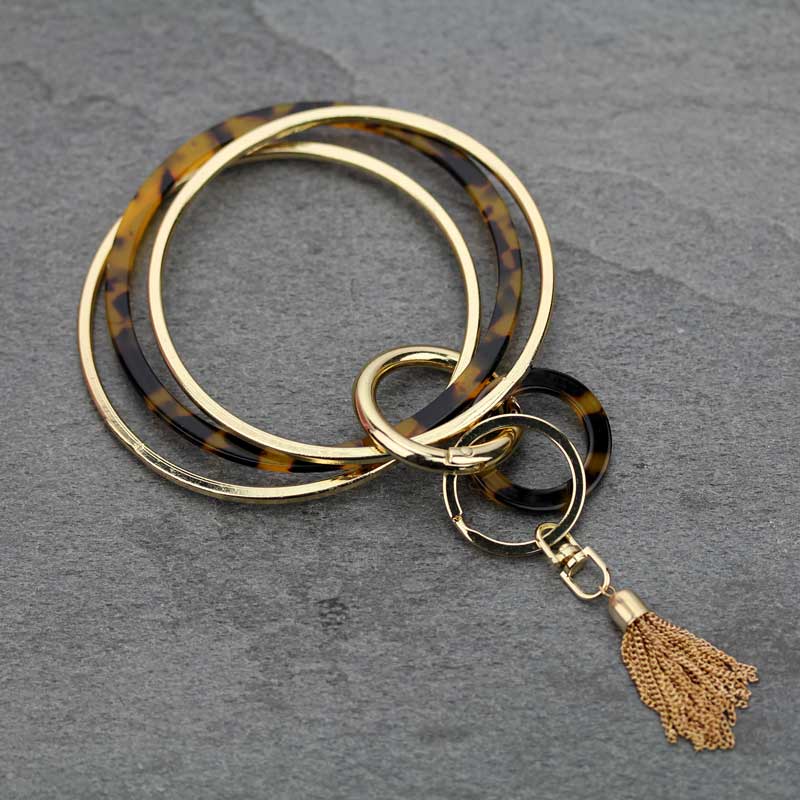 Acetate with Metal 3" Bangle Keychain