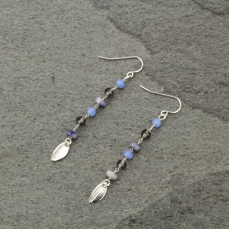 JJ Leaf Drop Fish Hook Earrings