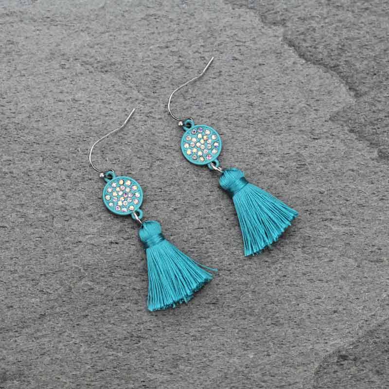 Casting Stone Tassel Fish Hook Earrings