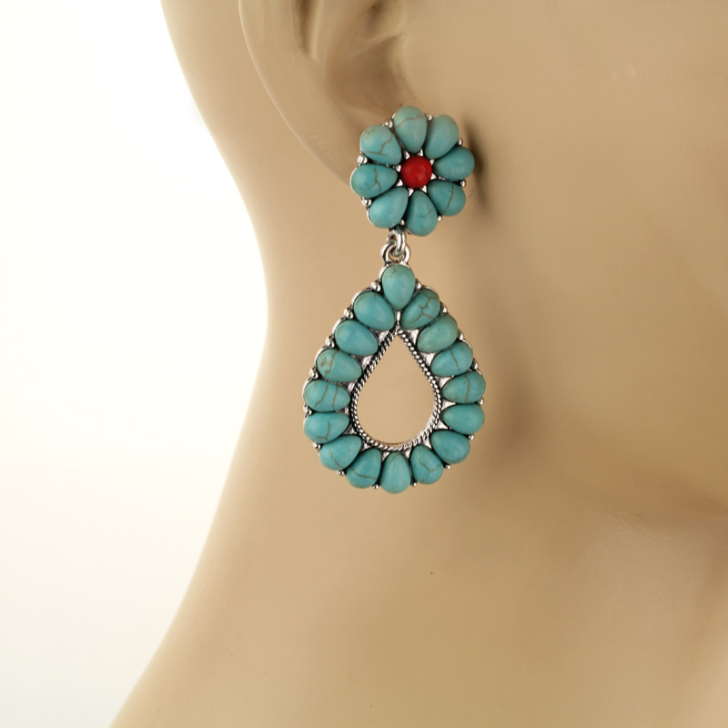 Western TQ Teardrop Post Earrings - Image 2