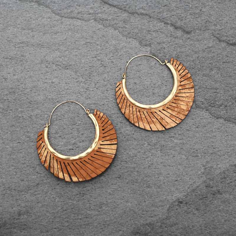 Genuine leather hoop earrings