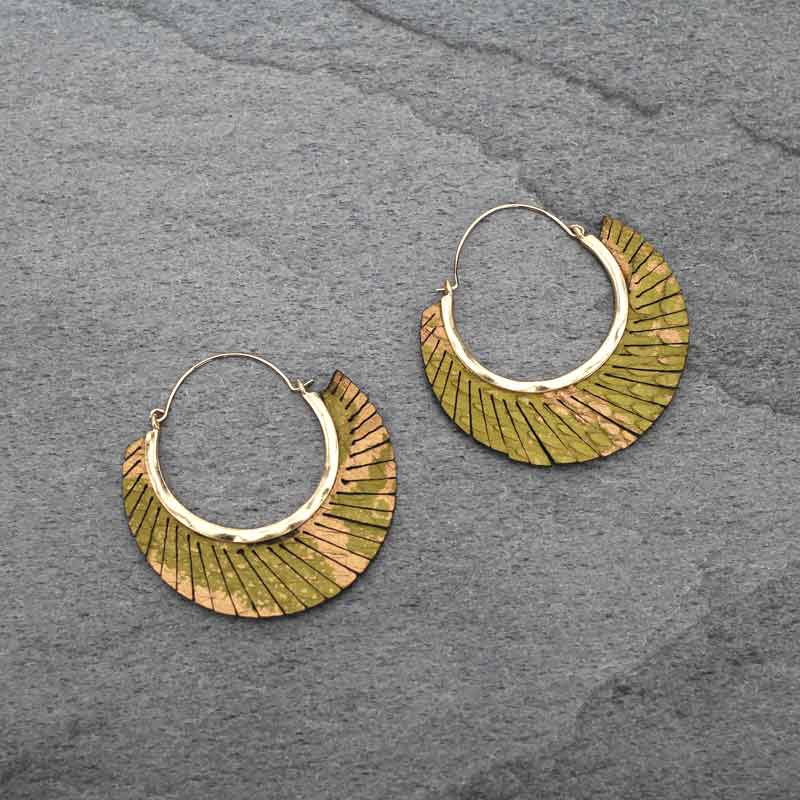 Genuine leather hoop earrings