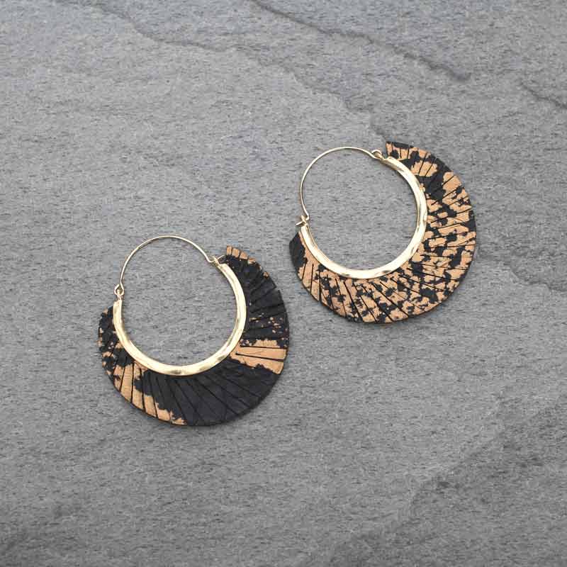 Genuine leather hoop earrings