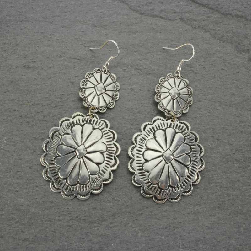 Handmade Textured Concho Earrings
