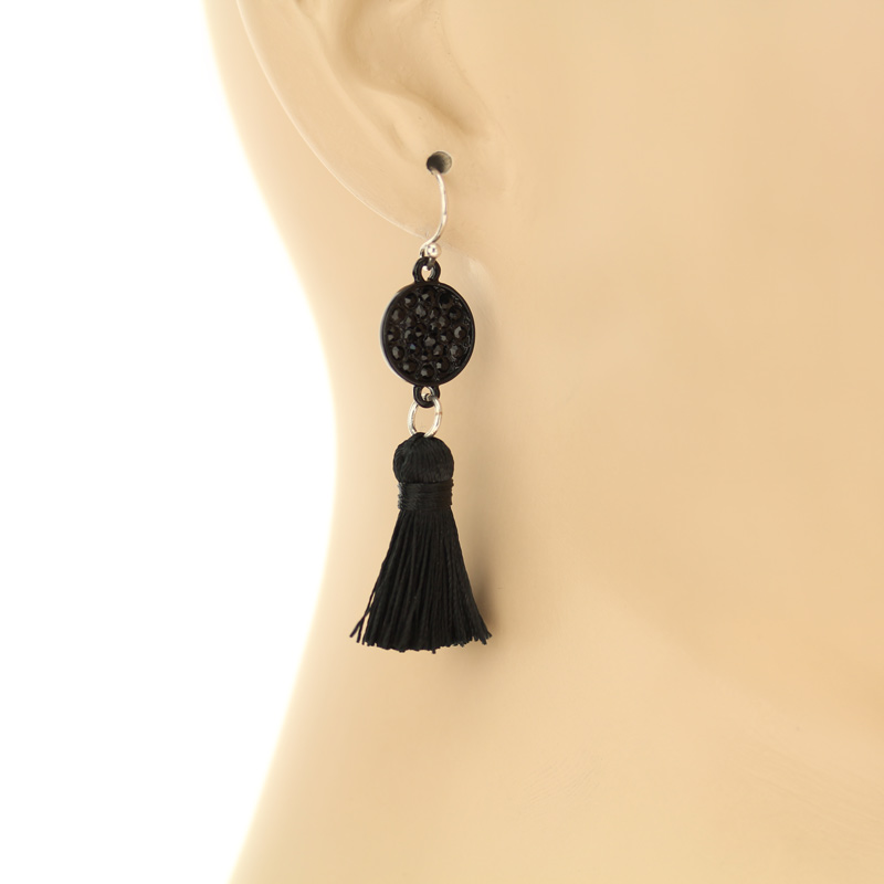 Casting Stone Tassel Fish Hook Earrings - Image 2