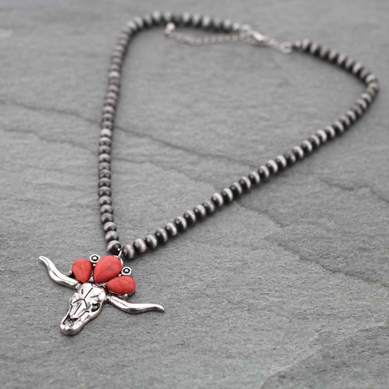 Steer Head Bead Necklace