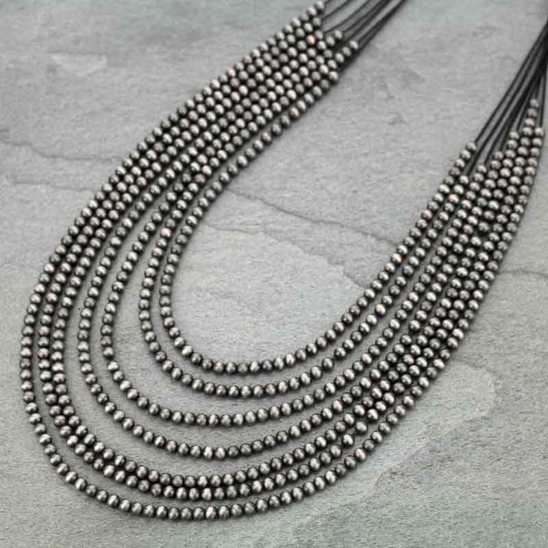 Western layered Navajo Style Pearl Necklace