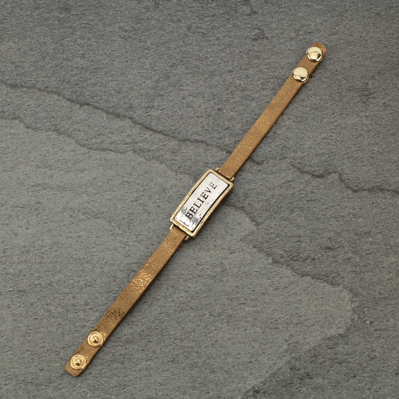 "BELIEVE" Leather Bracelet