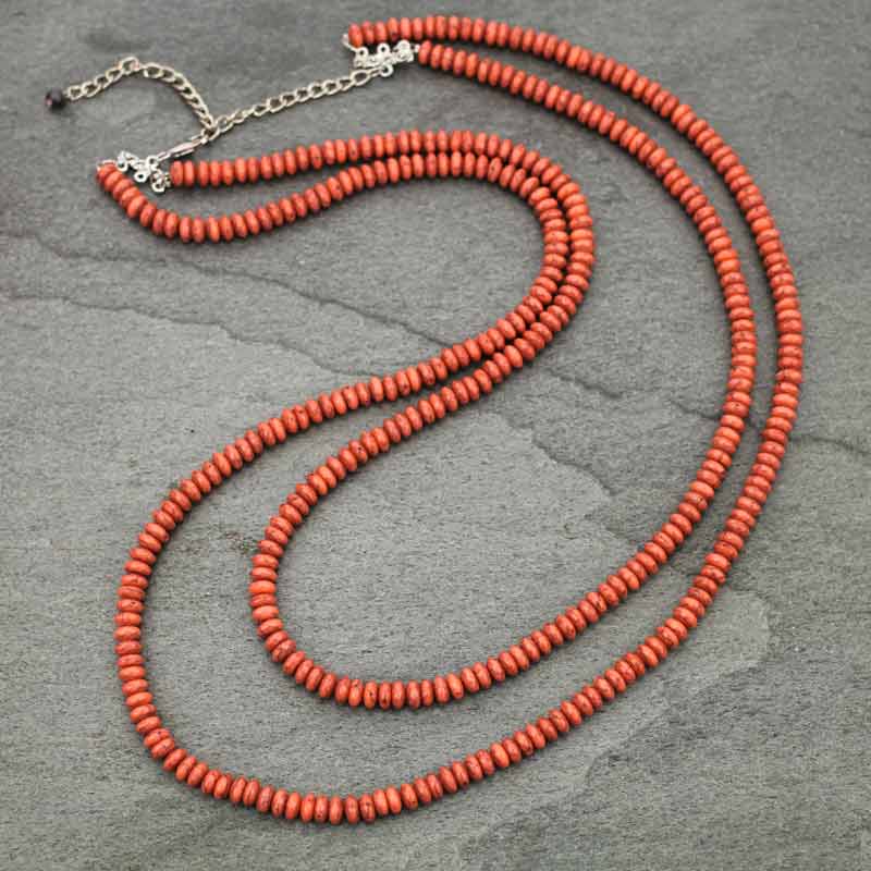 Peach Beaded Necklace